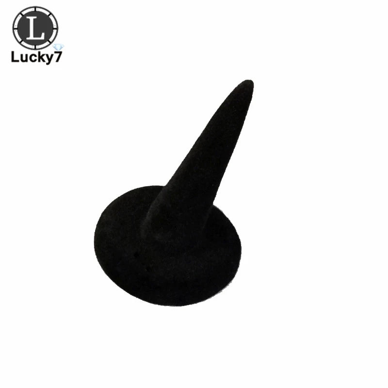 Black Velvet Cute Finger Tip Round Ring Display Holder Resin Ring Display Storage Organizer Stand Showcase