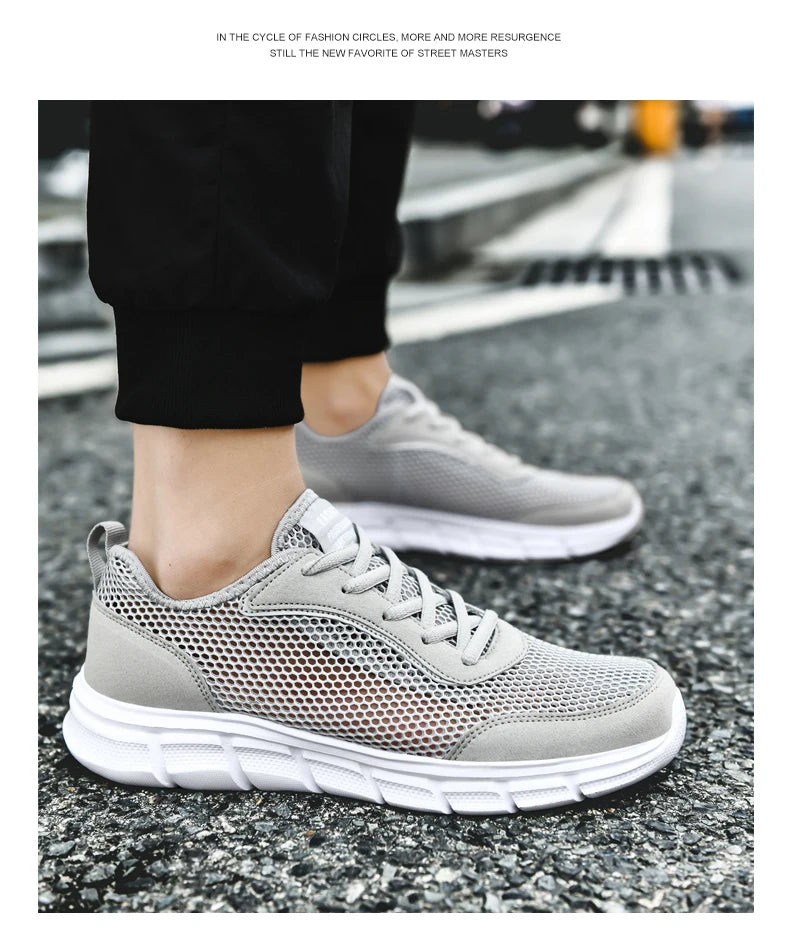 Summer Mesh Shoes Men Sneakers Breathable Light Men's Casual Shoes Lace-Up Walking Footwear Tenis Masculino Zapatillas Hombre