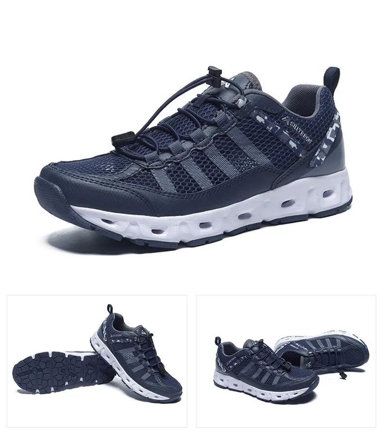 New Breathable Mesh Men Shoes Lightweight Comfortable Men Sneakers Fashions Lace Up Casual Shoes Flat Shoes Zapatillas Hombre