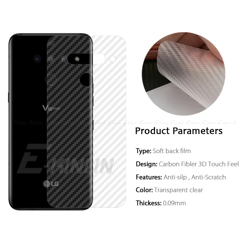 5pcs Soft Carbon Fiber Protective Back Film For LG G8X ThinQ V50S V50 5G V30 V30S Plus Screen Protector Not Tempered Glass