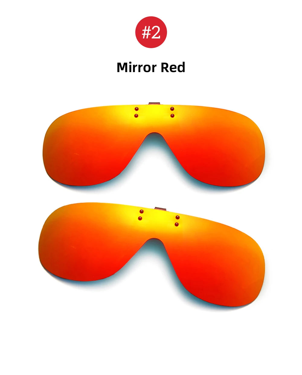 VIVIBEE Rimless Flip Up Clip On Sunglasses Men Driving UV400 Polarized Mirror Red Lens Fishing Big Size Fancy Design Eyeglasses