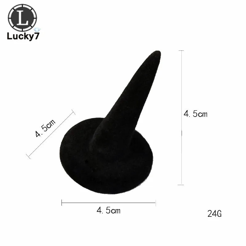 Black Velvet Cute Finger Tip Round Ring Display Holder Resin Ring Display Storage Organizer Stand Showcase