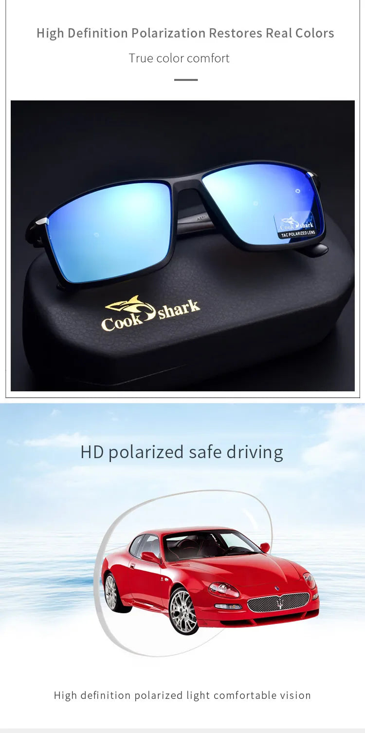 Cook shark sunglasses men's polarized sunglasses driving glasses new UV protection driver night vision goggles