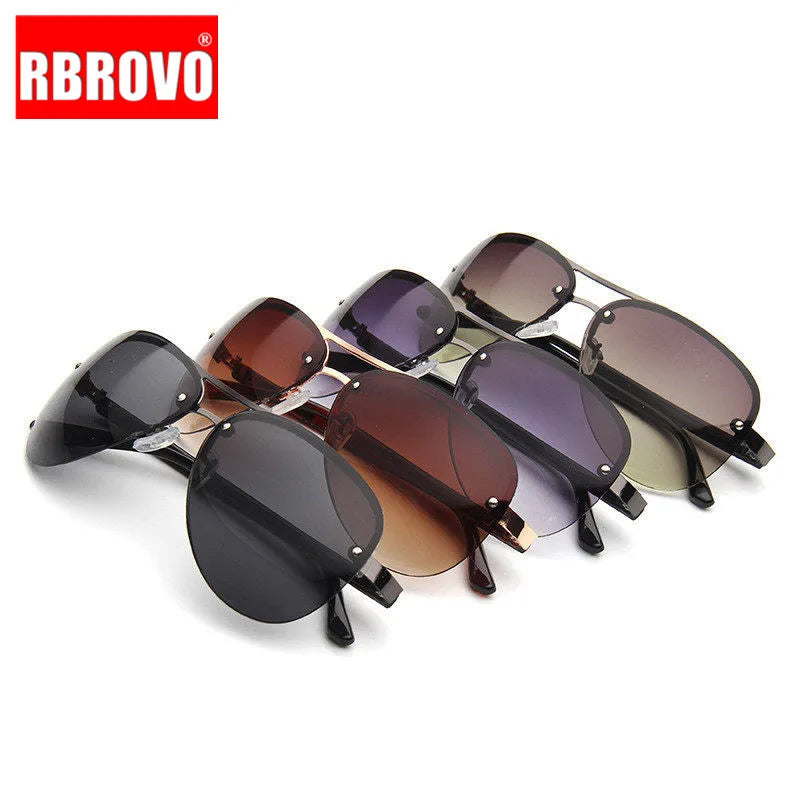 RBROVO 2023 Summer Pilot Men Sunglasses Women Outdoor Vintage Big Frame Lunette De Soleil Femme UV400 Driving Travel Glasses