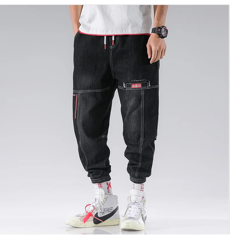 2024 New Streetwear Hip Hop Cargo Pants Men's Jeans Elastic Harun Joggers In Autumn and Spring Men ClothIng