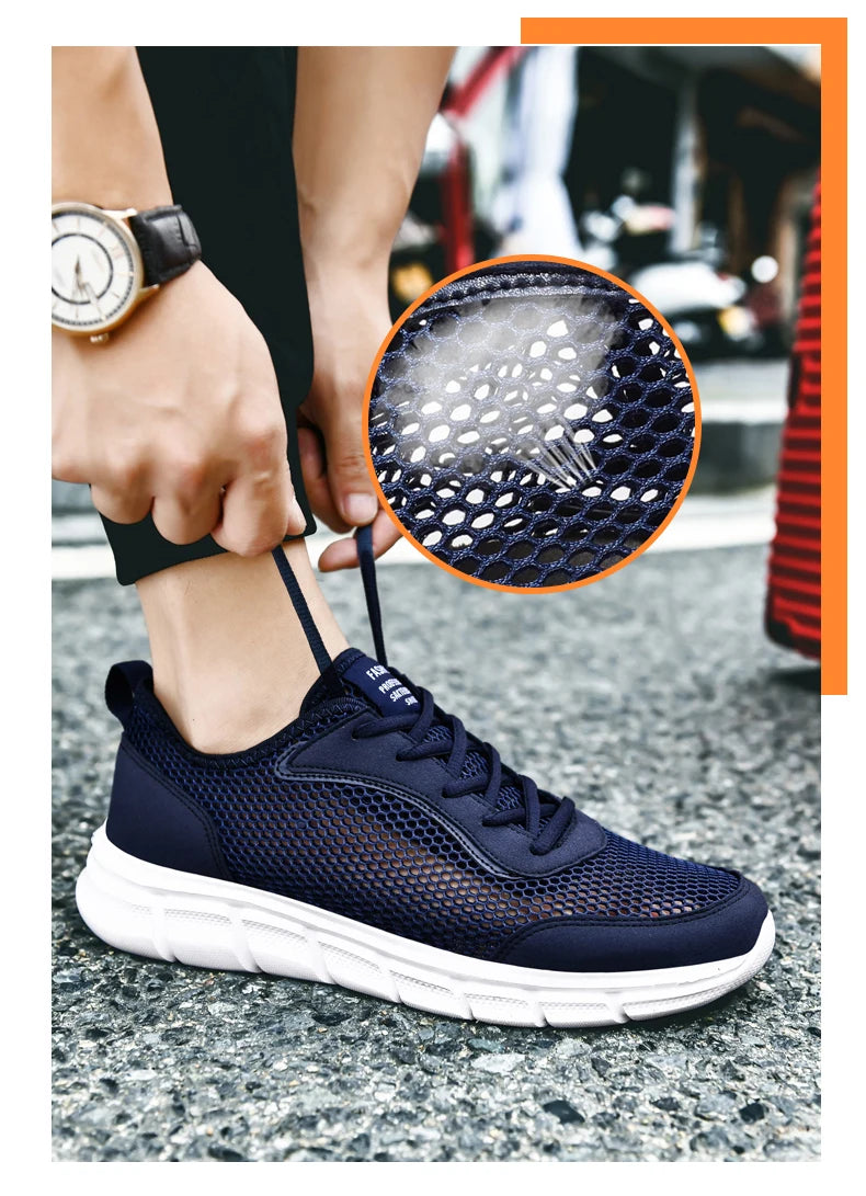 Summer Mesh Shoes Men Sneakers Breathable Light Men's Casual Shoes Lace-Up Walking Footwear Tenis Masculino Zapatillas Hombre