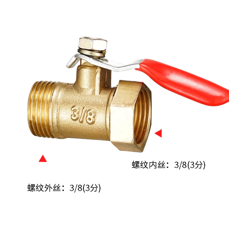 Brass small ball valve 1/8" 1/4'' 3/8'' 1/2'' Female/Male Thread Brass Valve Connector Joint Copper Pipe Fitting Coupler Adapter