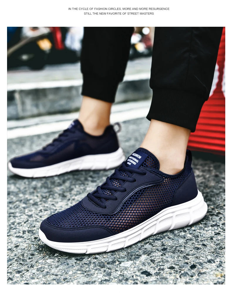 Summer Mesh Shoes Men Sneakers Breathable Light Men's Casual Shoes Lace-Up Walking Footwear Tenis Masculino Zapatillas Hombre