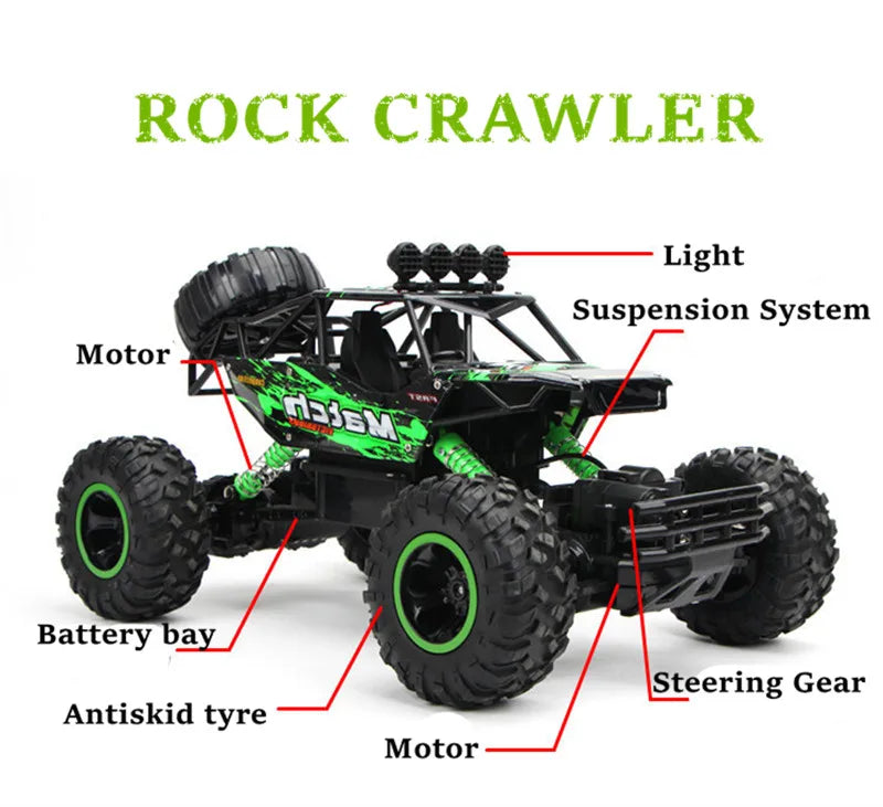 ZWN 1:12 / 1:16 4WD RC Car With Led Lights 2.4G Radio Remote Control Cars Buggy Off-Road Control Trucks Boys Toys for Children