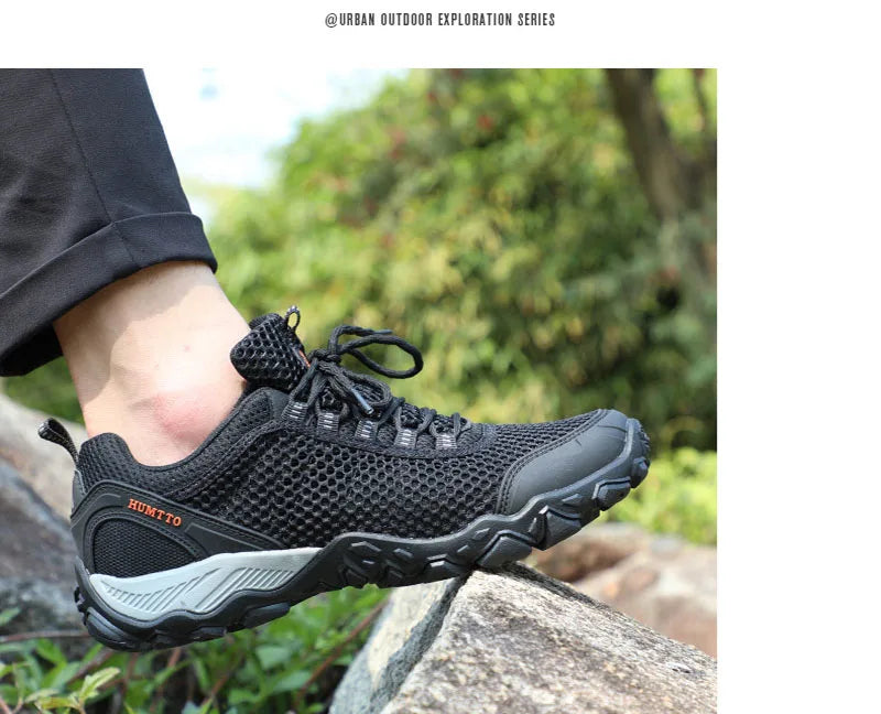 HUMTTO Outdoor Mens Sneakers Breathable Light High Quality Couples Casual Shoes Man Non-slip Wear-resistant Lace-up Men Shoes