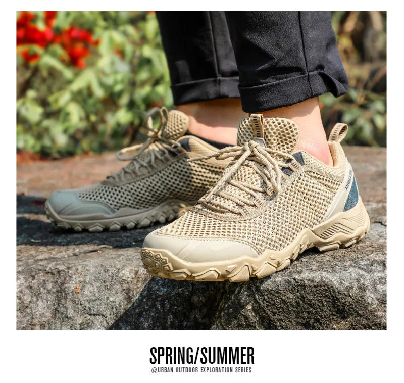 HUMTTO Outdoor Mens Sneakers Breathable Light High Quality Couples Casual Shoes Man Non-slip Wear-resistant Lace-up Men Shoes