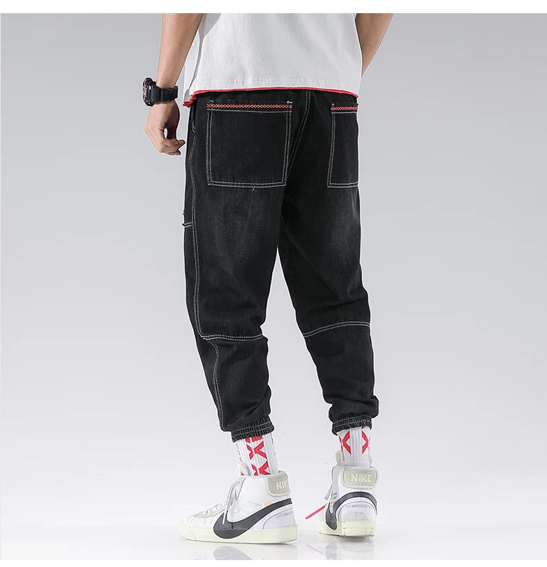 2024 New Streetwear Hip Hop Cargo Pants Men's Jeans Elastic Harun Joggers In Autumn and Spring Men ClothIng