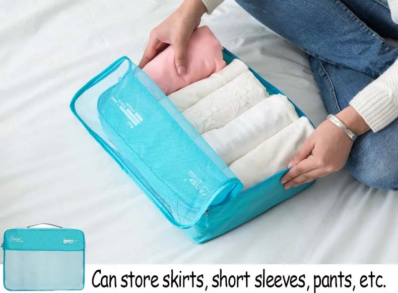 7/6 Pieces Set Travel Organizer Storage Bags Suitcase Portable Luggage Organizer Clothes Shoe Tidy Pouch Packing Storage Cases