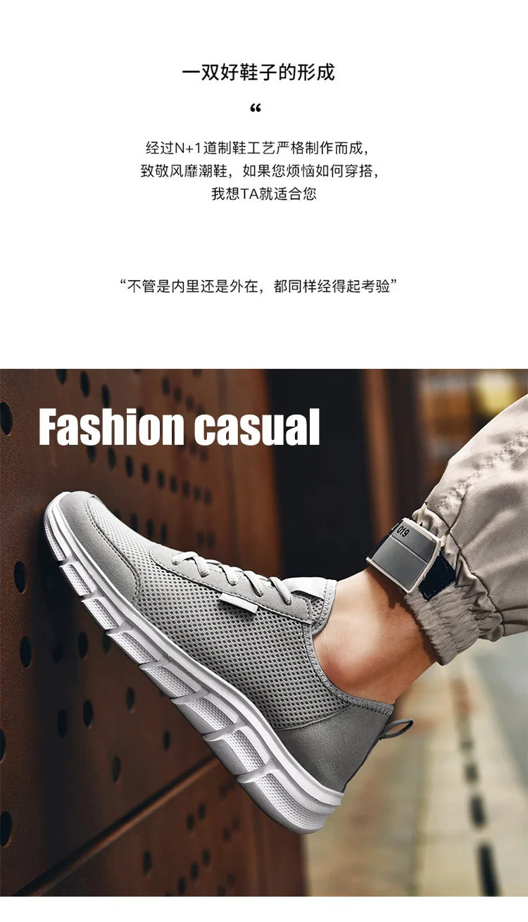 New Mesh Men Shoes Lac-up Casual Shoes Men Sneakers Breathable Lightweight Footwear Comfortable Sport Trainers Zapatillas Hombre