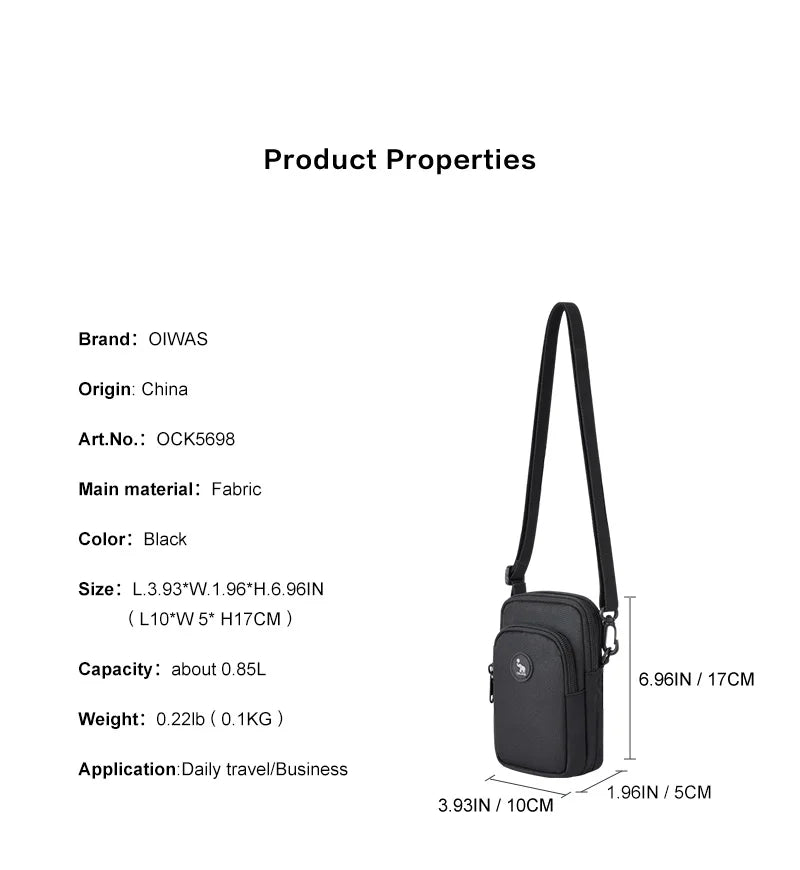 OIWAS Men Shoulder Bag Crossbody Bags Waist Bag Phone Bag Husband Wallet For Male Messenger Bag Man Handbag Mini Men's Purse