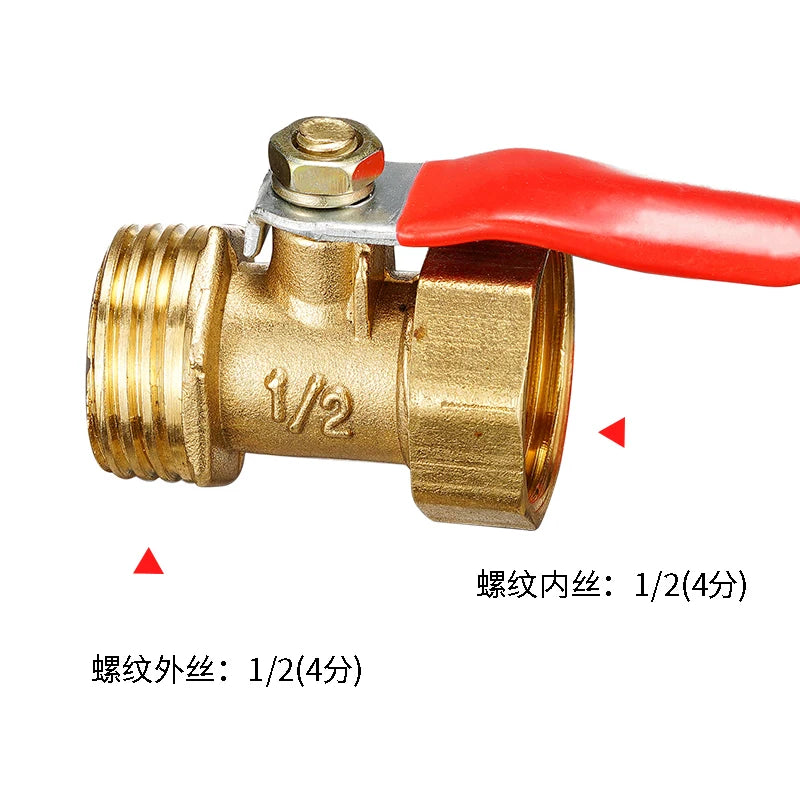 Brass small ball valve 1/8" 1/4'' 3/8'' 1/2'' Female/Male Thread Brass Valve Connector Joint Copper Pipe Fitting Coupler Adapter