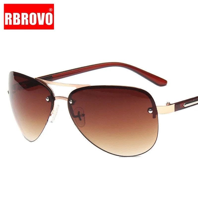 RBROVO 2023 Summer Pilot Men Sunglasses Women Outdoor Vintage Big Frame Lunette De Soleil Femme UV400 Driving Travel Glasses