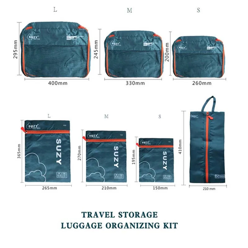 7/6 Pieces Set Travel Organizer Storage Bags Suitcase Portable Luggage Organizer Clothes Shoe Tidy Pouch Packing Storage Cases