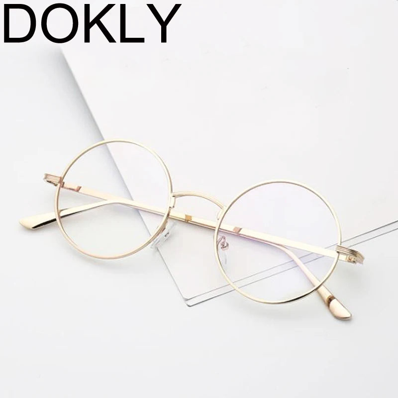 DOKLY New Fashion Yellow Round Sunglasses Real UV400 Women Vintage Sunglass Round Eyewear Yellow lens