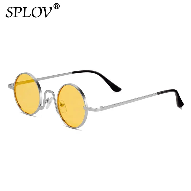 SPLOV Vintage Rap Sunglasses Men Women Steam Punk Style Hip-Hop Small Round Metal Frame Eyewear Retro Gafas De Sol No Case