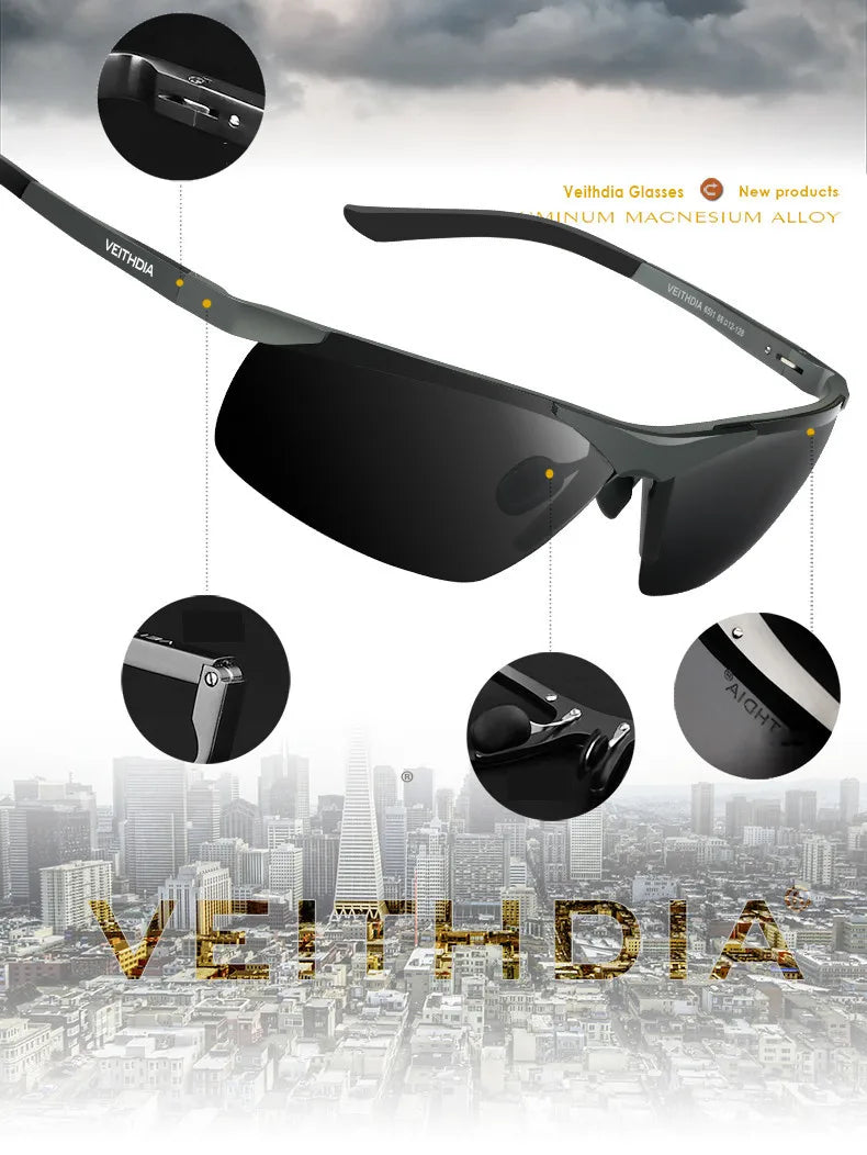 VEITHDIA Sunglasses Men's Brand Designer Cycling Sports Polarized UV400 Lens Outdoor Sun Glasses Driving Eyewear For Male 6501