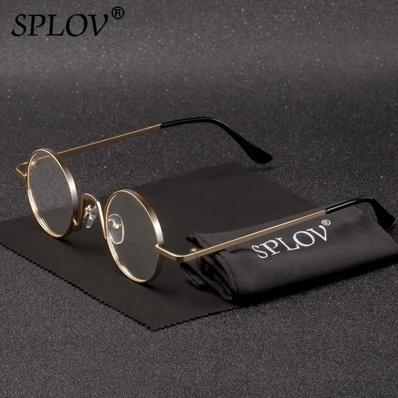 SPLOV Vintage Rap Sunglasses Men Women Steam Punk Style Hip-Hop Small Round Metal Frame Eyewear Retro Gafas De Sol No Case