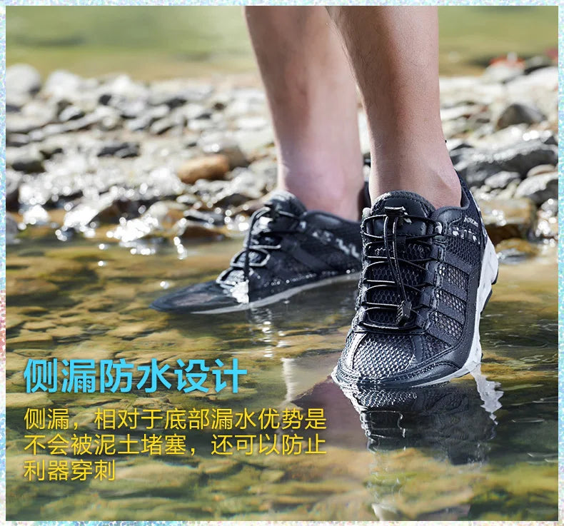 2023 Summer Sneakers Men Outdoor Beach Shoes Women Aqua Travelling Breathable Light  Hiking Shoes Water Sports Training Footwear