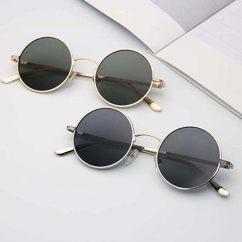 DOKLY New Fashion Yellow Round Sunglasses Real UV400 Women Vintage Sunglass Round Eyewear Yellow lens