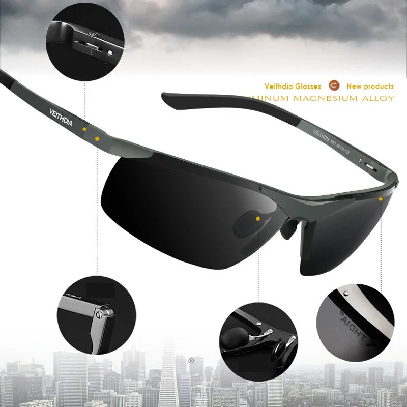 VEITHDIA Sunglasses Men's Brand Designer Cycling Sports Polarized UV400 Lens Outdoor Sun Glasses Driving Eyewear For Male 6501