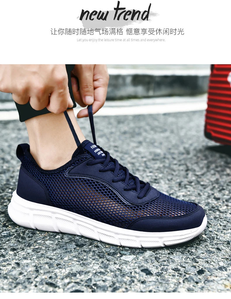 Summer Mesh Shoes Men Sneakers Breathable Light Men's Casual Shoes Lace-Up Walking Footwear Tenis Masculino Zapatillas Hombre