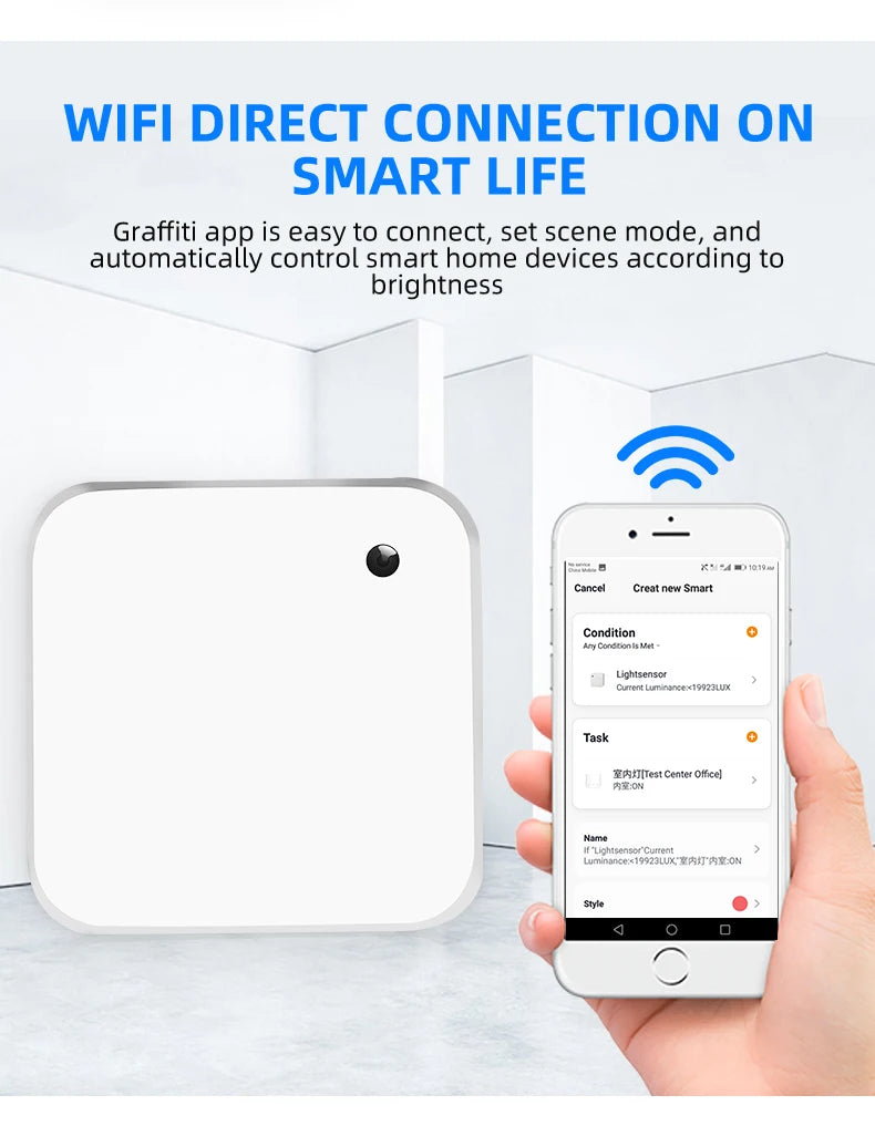 Tuya WiFi Smart Light Sensor Battery powered Smart Home Light/Curtain automation Control Outdoor Waterproof SmartLIfe App