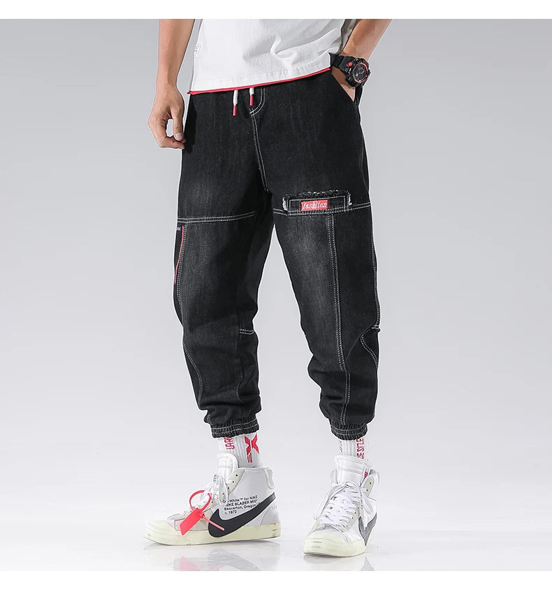 2024 New Streetwear Hip Hop Cargo Pants Men's Jeans Elastic Harun Joggers In Autumn and Spring Men ClothIng