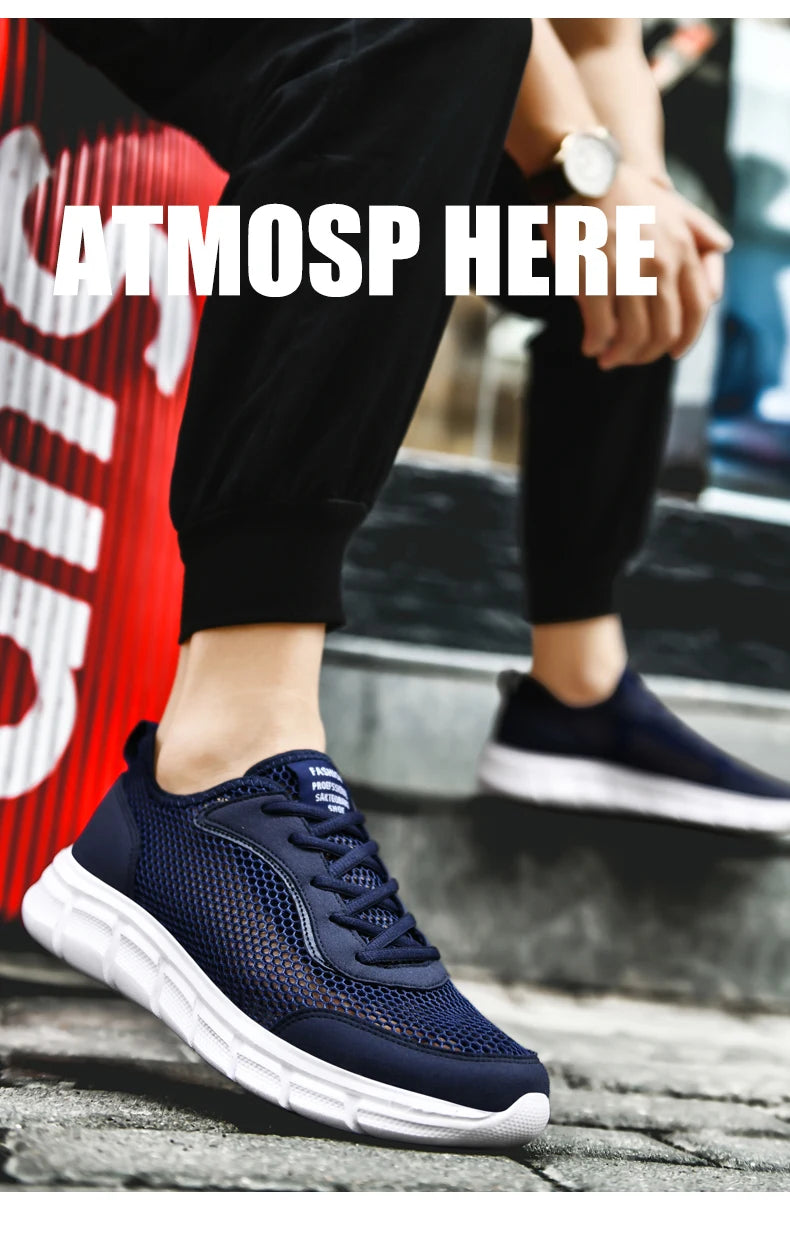 Summer Mesh Shoes Men Sneakers Breathable Light Men's Casual Shoes Lace-Up Walking Footwear Tenis Masculino Zapatillas Hombre