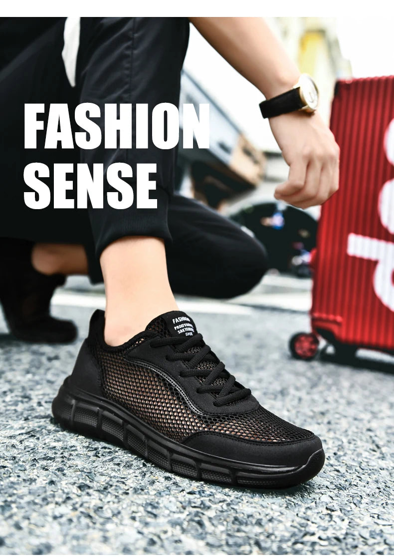 Summer Mesh Shoes Men Sneakers Breathable Light Men's Casual Shoes Lace-Up Walking Footwear Tenis Masculino Zapatillas Hombre