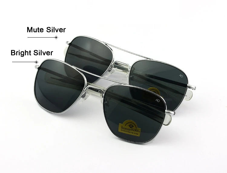 Pilot Sunglasses Men Tempered Glass Lens Top Quality Brand Designer AO Sun Glasses Male American Army Military YQ1003