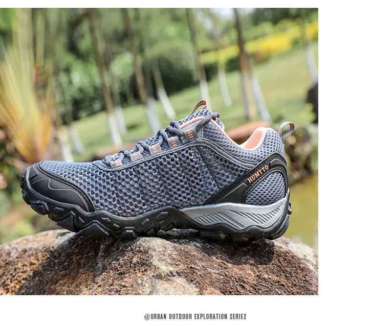 HUMTTO Outdoor Mens Sneakers Breathable Light High Quality Couples Casual Shoes Man Non-slip Wear-resistant Lace-up Men Shoes