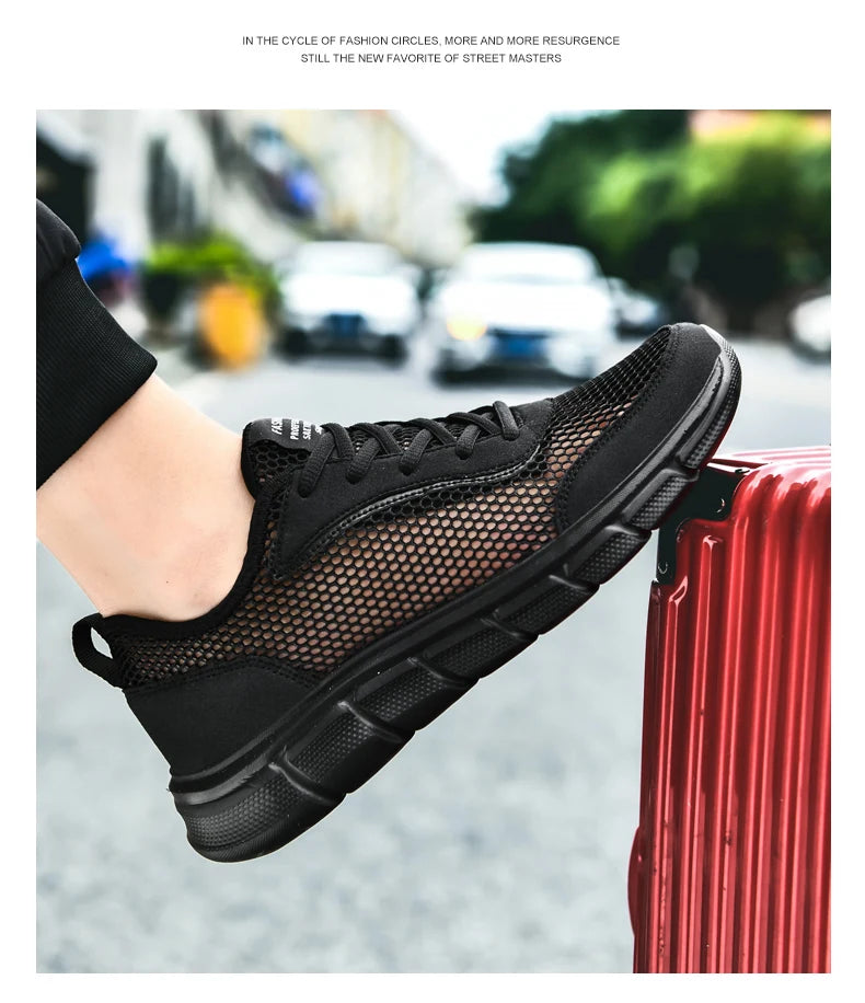 Summer Mesh Shoes Men Sneakers Breathable Light Men's Casual Shoes Lace-Up Walking Footwear Tenis Masculino Zapatillas Hombre