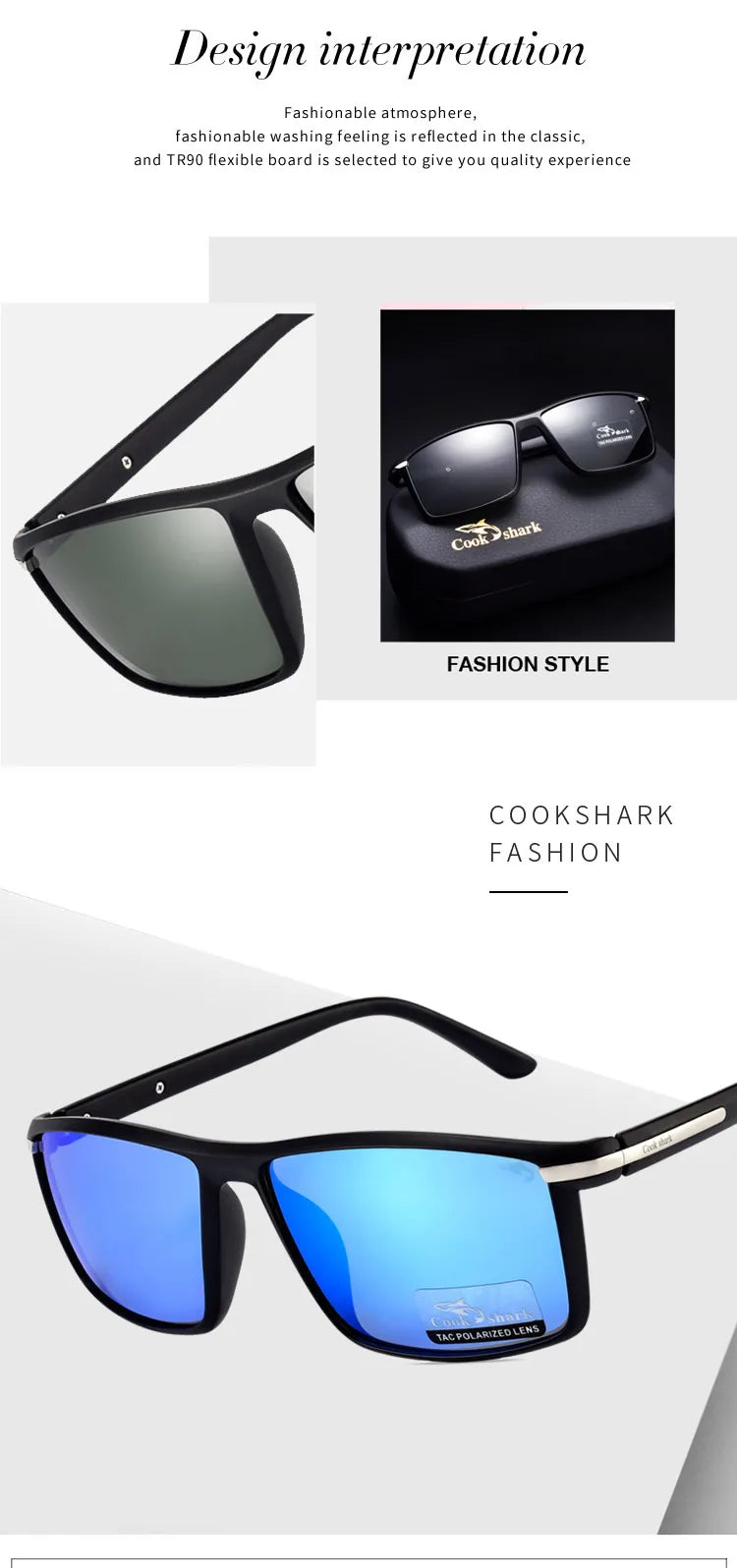 Cook shark sunglasses men's polarized sunglasses driving glasses new UV protection driver night vision goggles