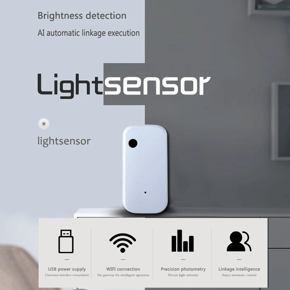 Tuya WiFi Smart Light Sensor Battery powered Smart Home Light/Curtain automation Control Outdoor Waterproof SmartLIfe App