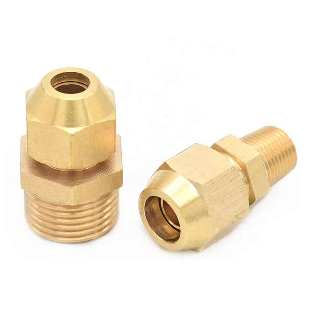 Copper flared pipe fittings 1/8" 1/4" 3/8" 1/2" Male thread 6mm 8mm 10mm 12mm Tube Air conditioning refrigeration pipe fittings