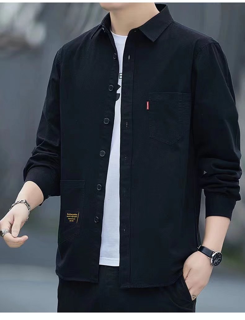 Pockets Button Handsome Turn-down Collar Shirts Spring Summer Comfortable Loose Cardigan 2023 Men's Clothing Thin Fashion Casual