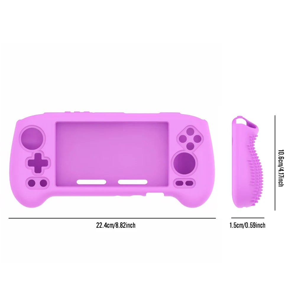 For Anbernic RG556 Game Console Silicone Protective Case Anti-Scratch Protective Protector Cover+1PCS 9H HD Screen Tempered Film