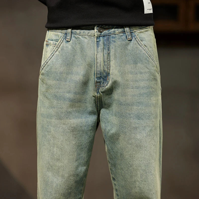 KSTUN Jeans Men Loose Fit Blue Baggy Jeans Fashion Spring And Autumn Wide Leg Pants Denim Trousers Men's Clothing Harem Pants