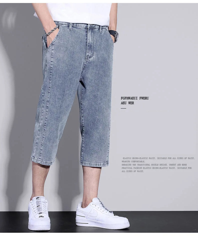 Seven Denim Shorts Men'S Summer Thin Loose Casual Straight Pants Fashion Men'S Travel Office Versatile 7 Jeans Jeans A3398