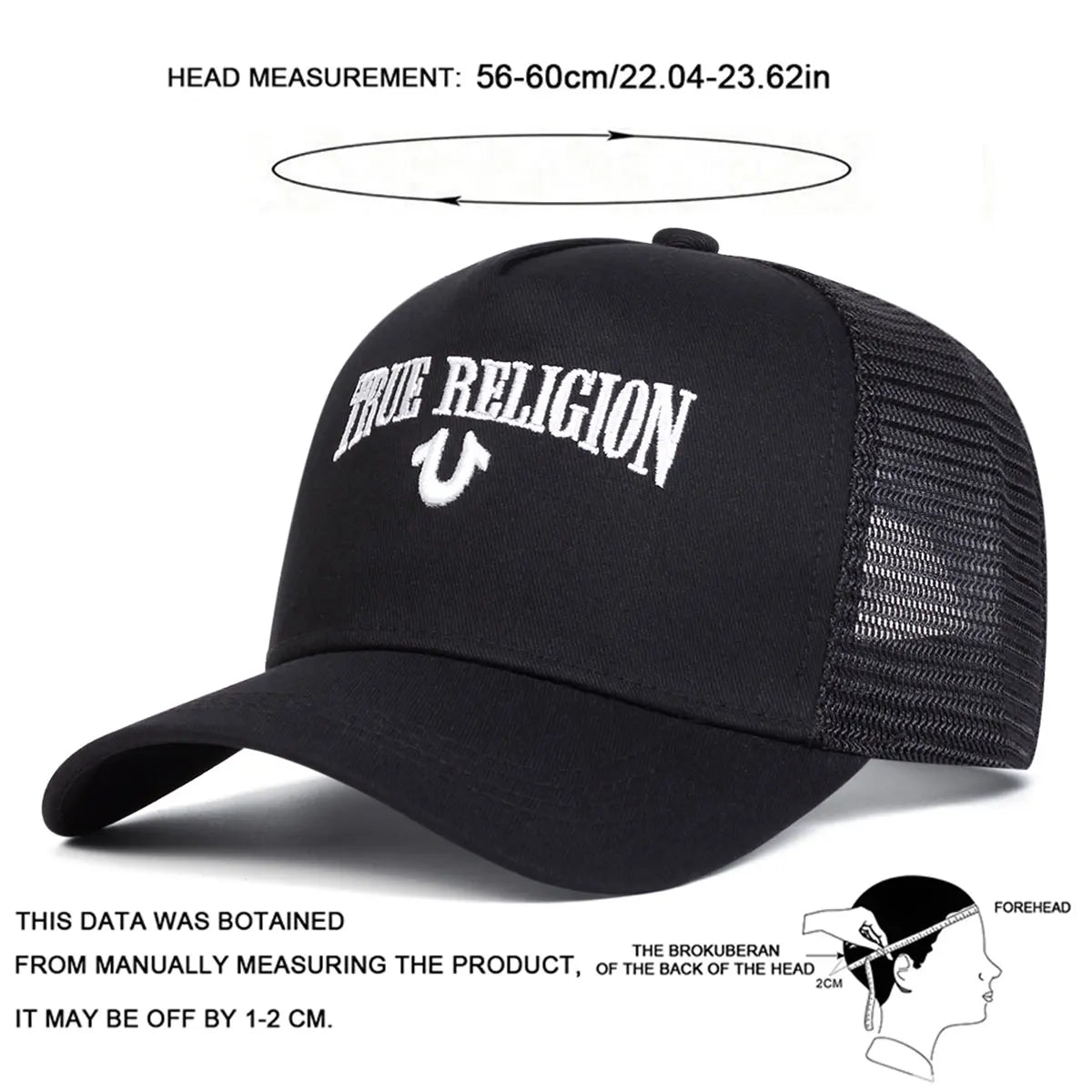 Unisex TRUE RELIGION Printing Baseball Net Caps Spring and Summer Outdoor Adjustable Casual Hats Sunscreen Hat