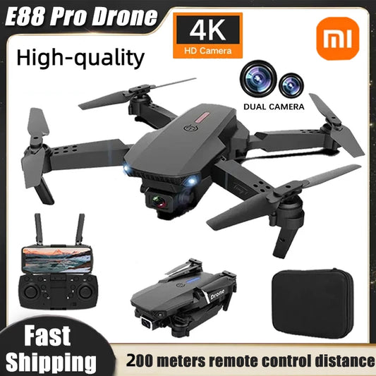 XIAOMI Professional Drone E88 4K Wide-Angle HD 1080P Camera WiFi FPV Height Hold Foldable RC Drone Quadrotor Helicopter Toys New