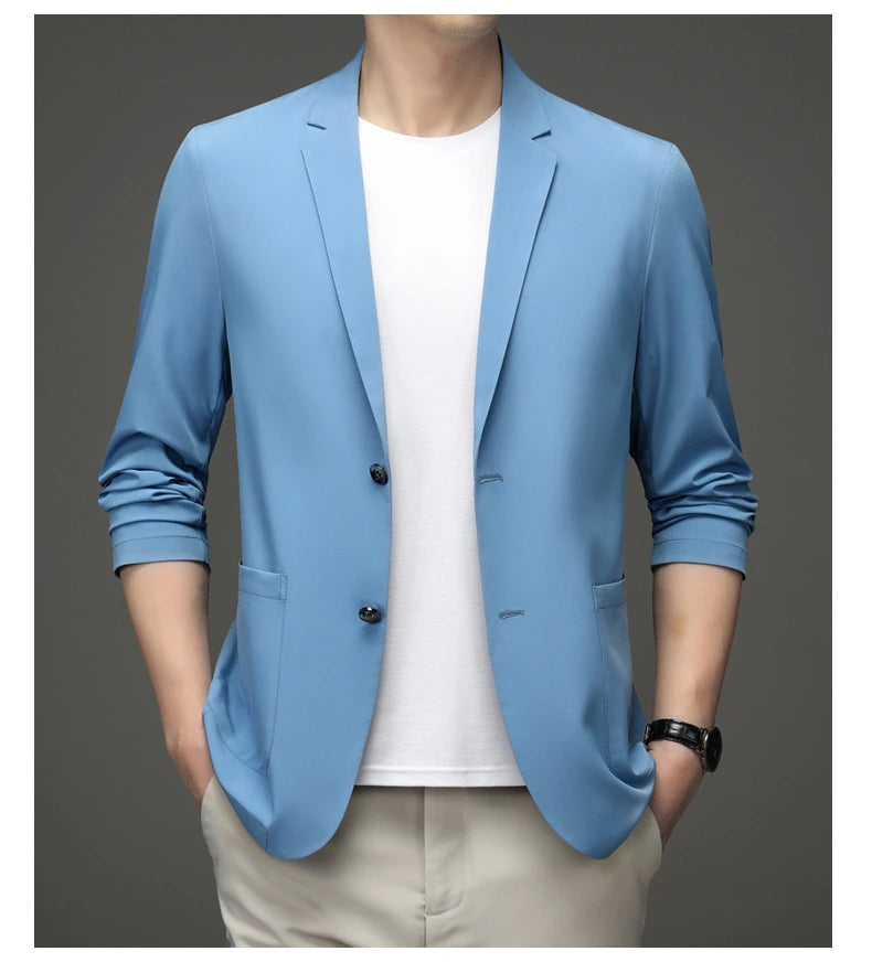 Chic & Sleek: Summer Slim-Fit Casual Suit Jacket for Fashion-Forward Style - Thin for Summer,UV Protection，Business Leisure