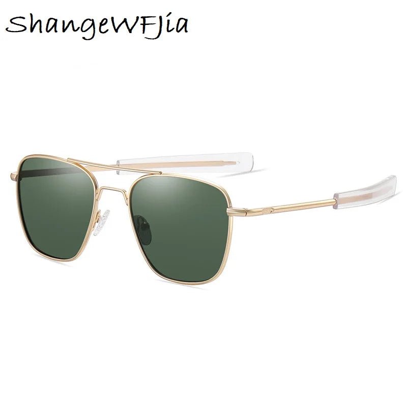 Retro Sunglasses Men Metal Frame Polarized Lens Sun Glasses Male Classic Driving Pilot Brand Design  Anti-Glare  Sunglass UV400