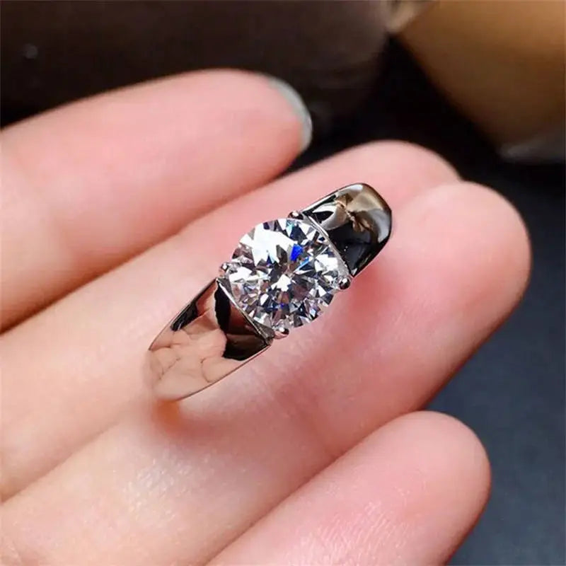 Pt950 White Gold Color Diamond Style Ring For women 2 Carat Moissanite Color Ring Gift For Men Wedding Rings Free Shipping