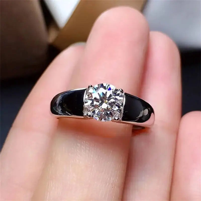 Pt950 White Gold Color Diamond Style Ring For women 2 Carat Moissanite Color Ring Gift For Men Wedding Rings Free Shipping